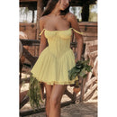Vestido Mini Feminino com Renda e Manga Longa - Decote Quadrado Ballet Festa