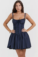 Vestido Mini Feminino com Renda e Manga Longa - Decote Quadrado Ballet Festa