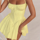 Vestido Mini Feminino com Renda e Manga Longa - Decote Quadrado Ballet Festa