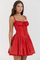 Vestido Mini Feminino com Renda e Manga Longa - Decote Quadrado Ballet Festa