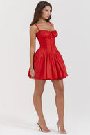 Vestido Mini Feminino com Renda e Manga Longa - Decote Quadrado Ballet Festa