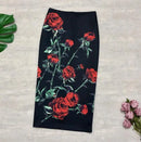 Fashion Midi Skirt For Women Flora Printed High Waist Pencil Skirt Female Causal Flower Bodycon Skirt With Slit