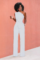 Macacão Feminino Ombro a Ombro com Perna Larga - Elegante Verão