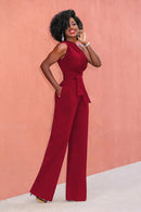 Macacão Feminino Ombro a Ombro com Perna Larga - Elegante Verão