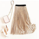 Pleated Skirts Women Spring Autumn Skirt High Waist Print Midi Skirts Womens Velvet Skirt Maxi Long Skirts Femme Faldas Mujer