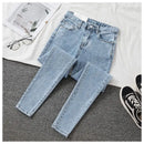 High waist Jeans 38 Women's Spring Autumn New Slim Skinny Pants Casual Women Denim Trousers Black Female Stretch Pencil Jeans