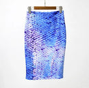 Fashion Midi Skirt For Women Flora Printed High Waist Pencil Skirt Female Causal Flower Bodycon Skirt With Slit