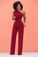 Macacão Feminino Ombro a Ombro com Perna Larga - Elegante Verão