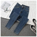 High waist Jeans 38 Women's Spring Autumn New Slim Skinny Pants Casual Women Denim Trousers Black Female Stretch Pencil Jeans