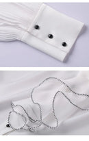 Women Blouse Lace Ruffles Chiffon Shirts Clothes Spring Autumn Office Lady Folds Lantern Sleeve Pullovers Elegant Vintage Blouse