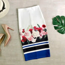 Fashion Midi Skirt For Women Flora Printed High Waist Pencil Skirt Female Causal Flower Bodycon Skirt With Slit