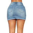 Saia Jeans Feminina Mini com Rasgos - Sexy Skinny Verão