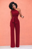 Macacão Feminino Ombro a Ombro com Perna Larga - Elegante Verão