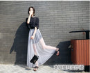 Saia Longa Feminina de Renda com Transparência - Boho Sexy Casual Verão