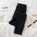 High waist Jeans 38 Women's Spring Autumn New Slim Skinny Pants Casual Women Denim Trousers Black Female Stretch Pencil Jeans
