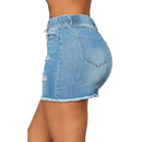 Saia Jeans Feminina Mini com Rasgos - Sexy Skinny Verão