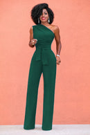 Macacão Feminino Ombro a Ombro com Perna Larga - Elegante Verão