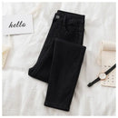 High waist Jeans 38 Women's Spring Autumn New Slim Skinny Pants Casual Women Denim Trousers Black Female Stretch Pencil Jeans