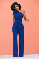 Macacão Feminino Ombro a Ombro com Perna Larga - Elegante Verão