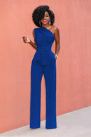 Macacão Feminino Ombro a Ombro com Perna Larga - Elegante Verão