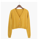 Cardigan Cropped Tricô Feminino Estilo Coreano - Manga Longa Decote V Y2K