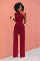 Macacão Feminino Ombro a Ombro com Perna Larga - Elegante Verão