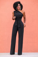 Macacão Feminino Ombro a Ombro com Perna Larga - Elegante Verão