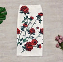 Fashion Midi Skirt For Women Flora Printed High Waist Pencil Skirt Female Causal Flower Bodycon Skirt With Slit
