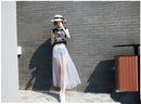 Saia Longa Feminina de Renda com Transparência - Boho Sexy Casual Verão