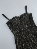 Vestido Longo Feminino com Renda e Decote Quadrado - Elegante Festa Noite