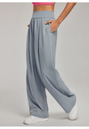 High Waist Wide Leg Yoga Pants for Women Straight Loose Casual Trousers Breathable Lightweight Sports Pants for Spring Summer