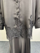 Women Two Piece Sets Skirt Set Turn Down Collar Lace Sexy Full Sleeve Tops Long Skirts High Waist Y2k Streetwear Elegant Work