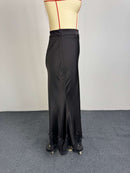Women Two Piece Sets Skirt Set Turn Down Collar Lace Sexy Full Sleeve Tops Long Skirts High Waist Y2k Streetwear Elegant Work