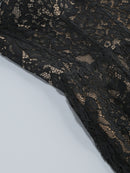 Vestido Longo Feminino com Renda e Decote Quadrado - Elegante Festa Noite