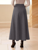Women Midi Skirt High Waist A line Flowy Style Breathable Fabric Ideal for Casual Streetwear Dates  Classic Colors