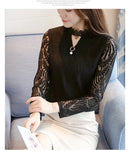 Women Lace Blouse Long Sleeve Fashion Blouses and Shirts Crochet Casual Female Clothing Plus Size Femme Tops
