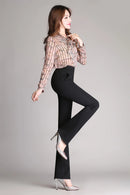 Flare pants female high waist micro trousers work