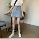 Saia Jeans Feminina Mini com Cintura Alta - Sexy Y2K Verão