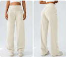 Yoga wide leg pants for women high waisted loose straight leg pants casual sports yoga pants women's outerwear