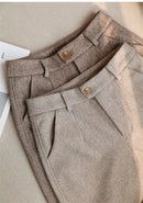 High Waist Women Suit Pants Office Ladies Harem Pencil Pants Korean Fashion Trousers Casual Button Loose Female Khaki Pants New