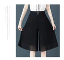 High Waist Wide Leg Pants Women Summer Loose Thin Chiffon Five-Quarter Length Anti-Light Skirt Trendy Casual Trousers