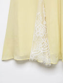 Vestido Curto Feminino Amarelo Chic com Alças e Renda - Sexy Cor Sólida Costas Abertas Praia Férias 2026