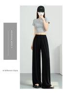 ay Wide Leg Pants Women's High Waist Loose Drapey Cool Casual Trousers Modal Cotton Comfortable Breathable Straight Cut