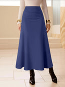 Women Midi Skirt High Waist A line Flowy Style Breathable Fabric Ideal for Casual Streetwear Dates  Classic Colors