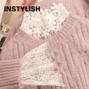 Sexy Women Lace Blouses Long Flared Sleeve High Collar Inner Wear Lace Shirt Base Tunic Top Perspective Vintage Bottom Blouse