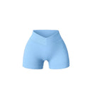 Women High Waist Workout Fitness Yoga Shorts Gym Running Yoga Leggings Scrunch Butt Seamless Knited Sports Three Point Shorts