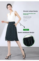 High Waist Wide Leg Pants Women Summer Loose Thin Chiffon Five-Quarter Length Anti-Light Skirt Trendy Casual Trousers