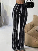 Women's Flared Pants High Waist Stretch Slim Fit Retro Y2K Spring Summer Casual Commuting Trousers Streetwear Bell Bottoms