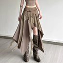 Pleated Stacked Women Skirts Classic Solid High Waist Straight Sheath Maxi Bottoms Female Elegant All-matched Streetwear