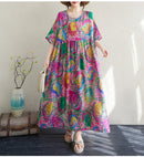 Boho Long Skirt Cotton Linen ort Sve round Ne fiti Flower plus Size Women Casual Summer Dr A-Line Skirt